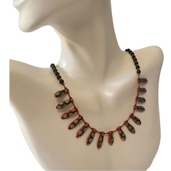 Gorgeous & One of a Kind Juried Artisan Created Polymer Clay 2 sided Necklace. - Picture 5 of 7